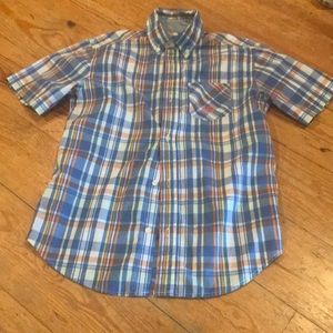 Chaps boys medium plaid button down